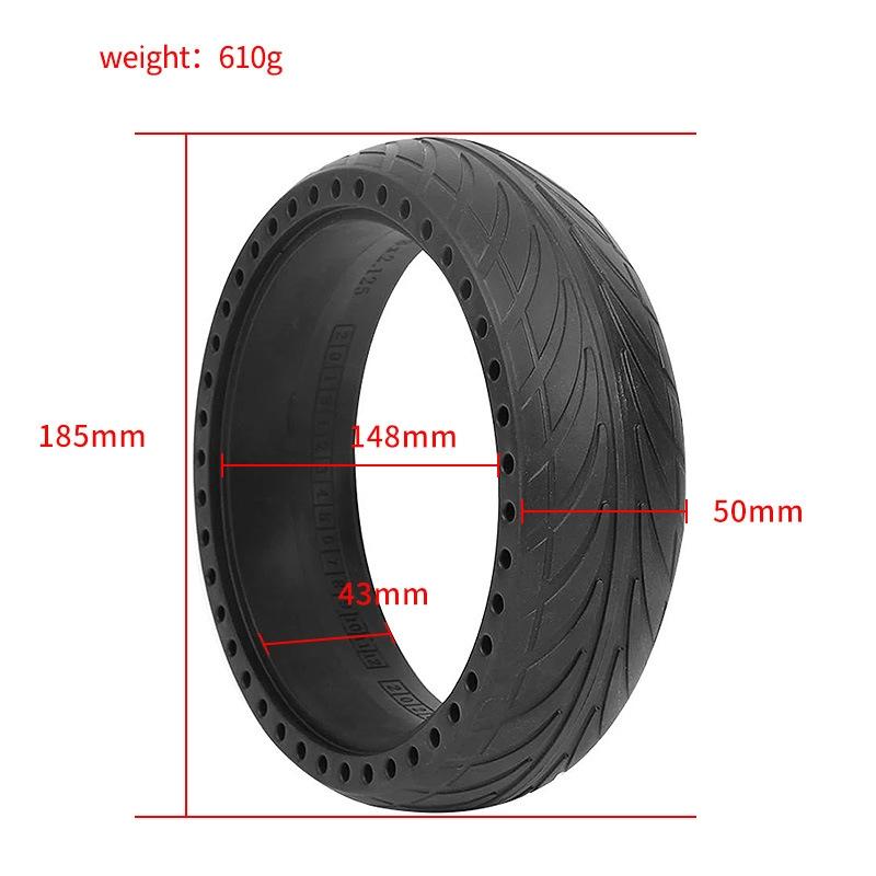 8X2.125 Inch No-Inflate Tire For Ninebot Es1 / 2 / 4 Scooter - Black-1964932187560218628