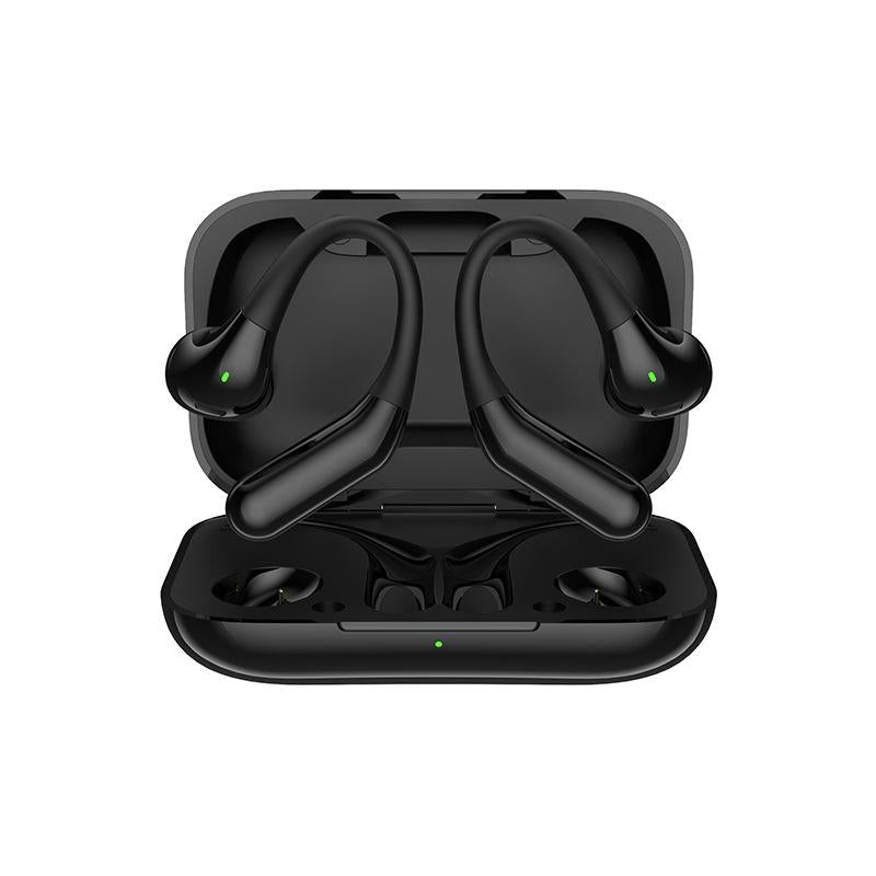 Wireless Half In-Ear Sports Earphones - Black-1915196694010662912