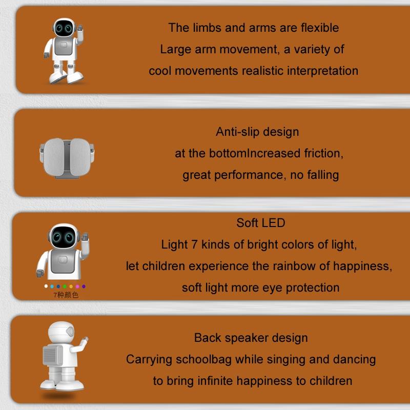 Intelligent Astronaut Bluetooth Dancing Robot - Silver Gray-1922443431372787716