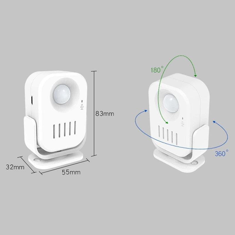 Smart Infrared Sensor Doorbell With Recordable Voice Prompt And Loudspeaker-1915198298176753665