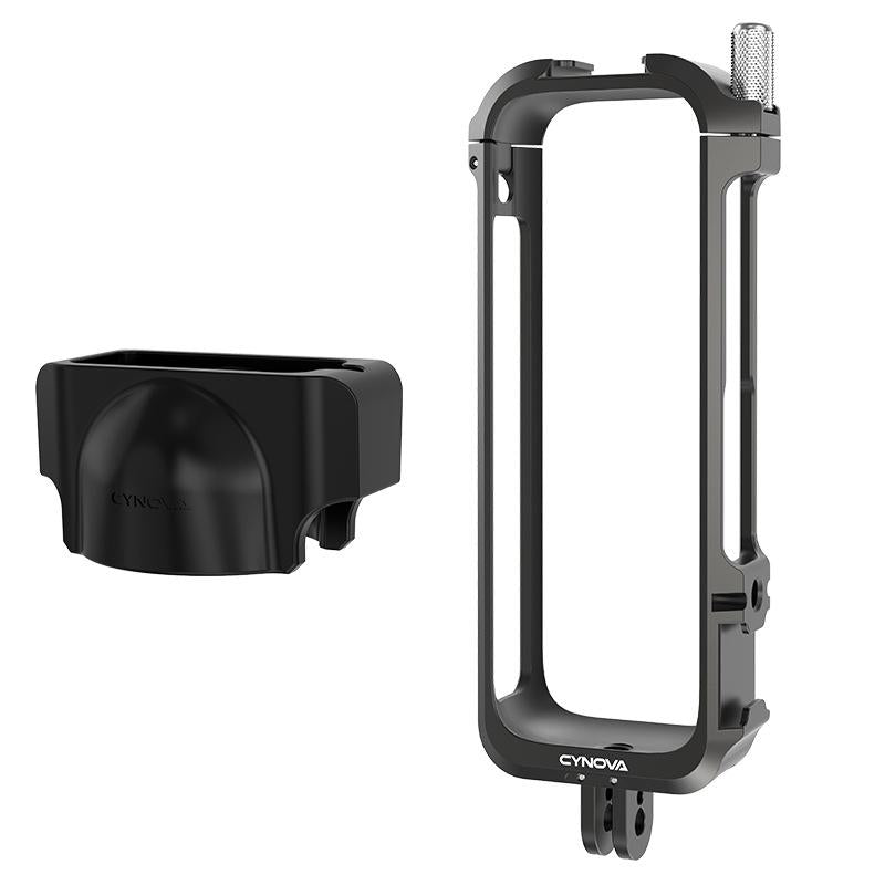 Metal Rabbit Cage & Lens Cover Set For Insta360 X4 - Black-1922443473110306816