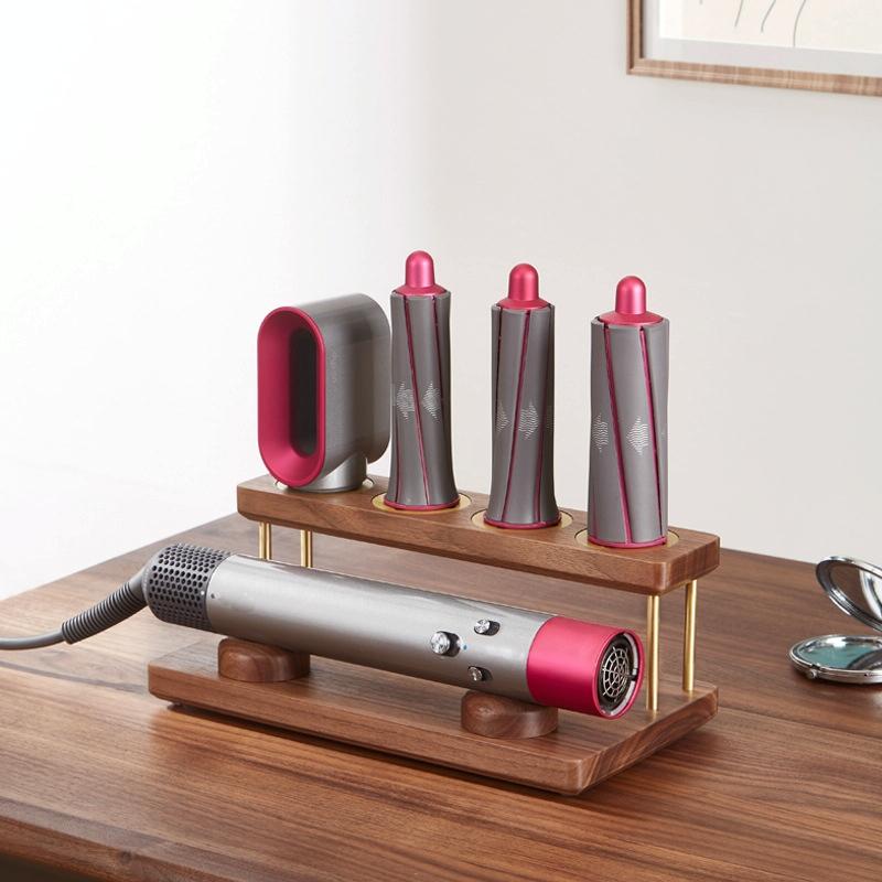 Countertop Organizer For Dyson Airwrap - Walnut Rack-1915198386320052225