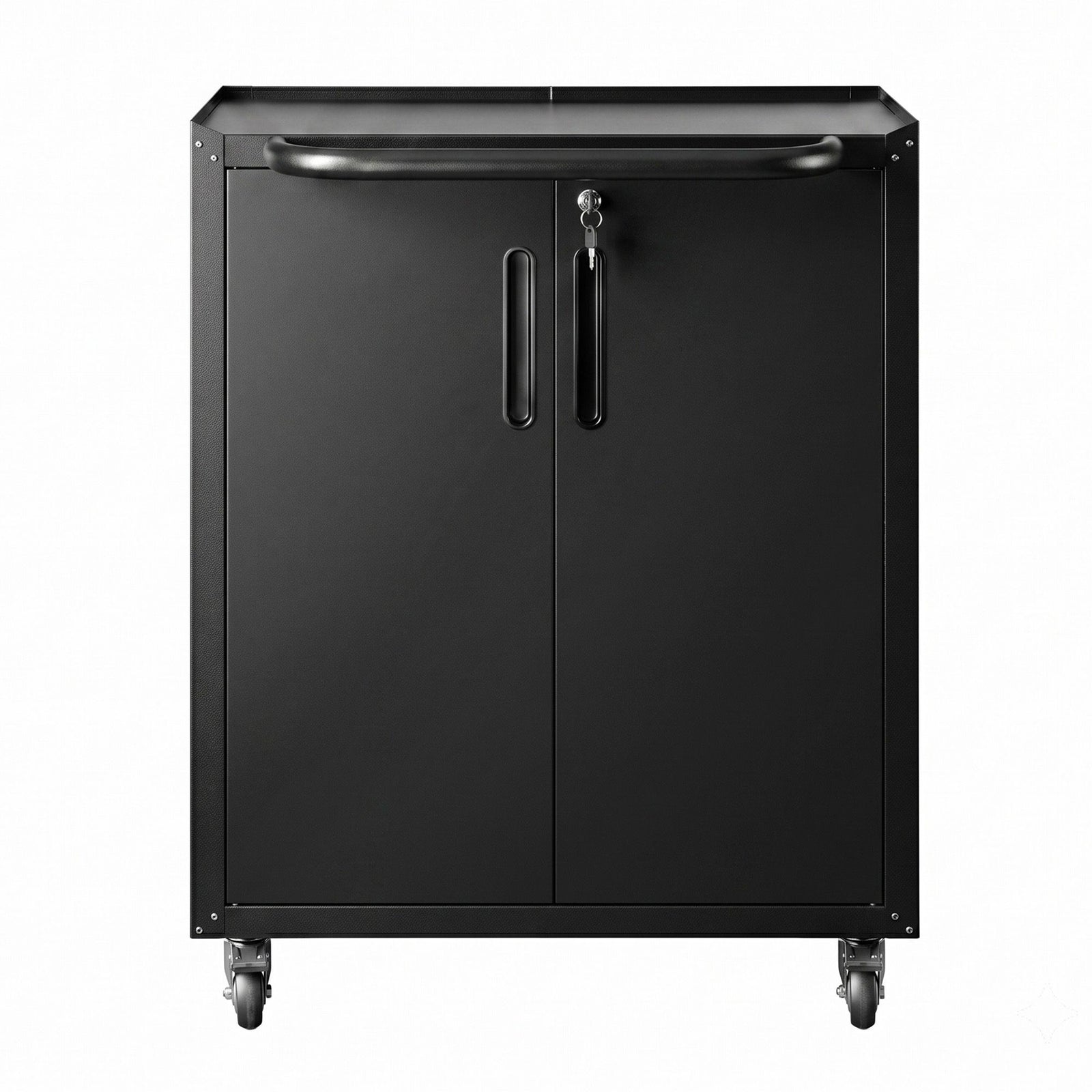 Giantz Rolling Tool Cabinet Heavy-Duty Storage Cabinet Adjustable Shelf Black