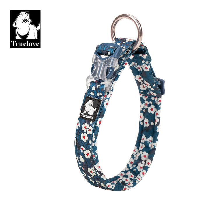 True Love Floral Dog Collar - Blue, M-1962324872164151296