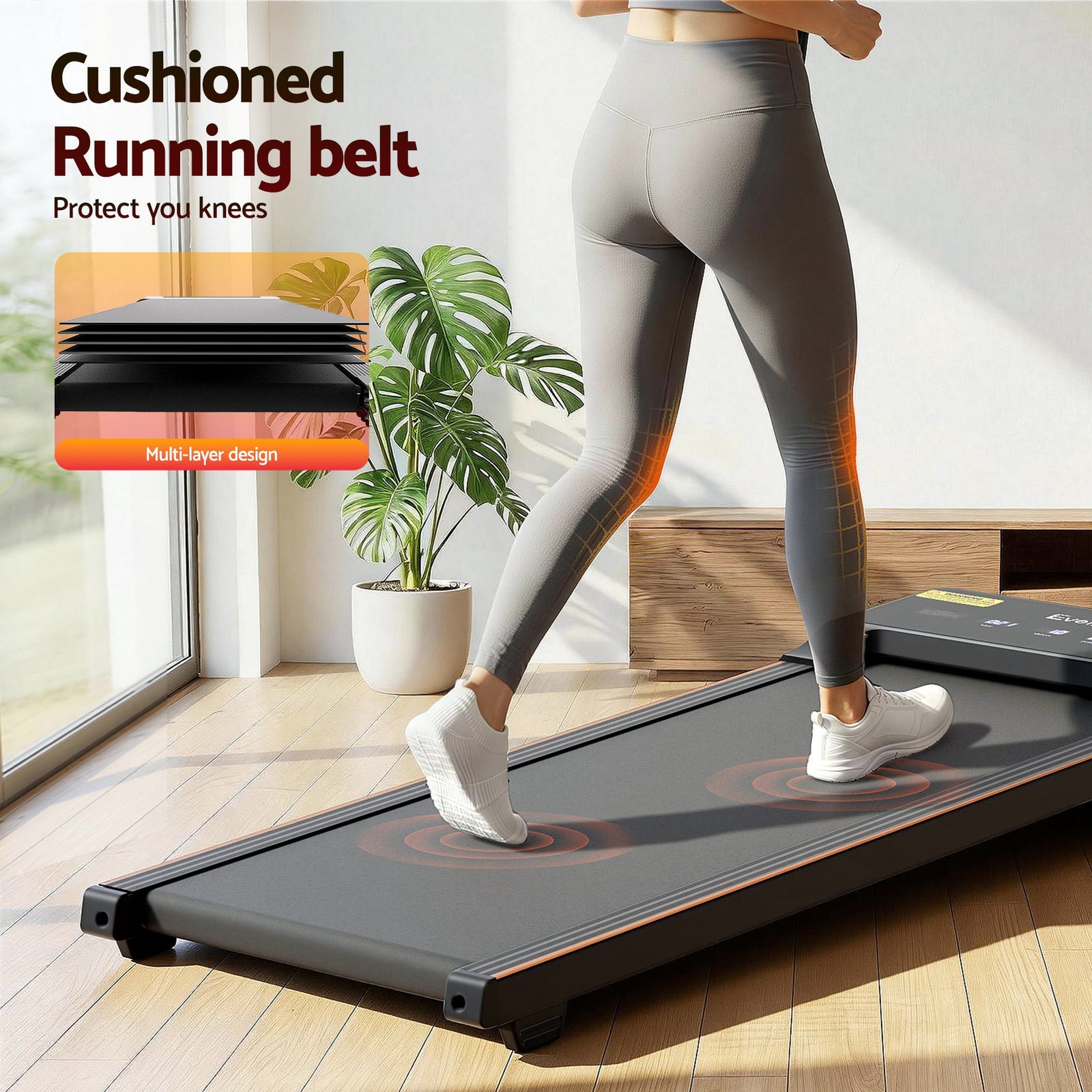 Everfit 3 in 1 Walking Pad Treadmill 20% Auto Incline Under Desk Treadmills for Home Gym With 40cm Wide Belt
