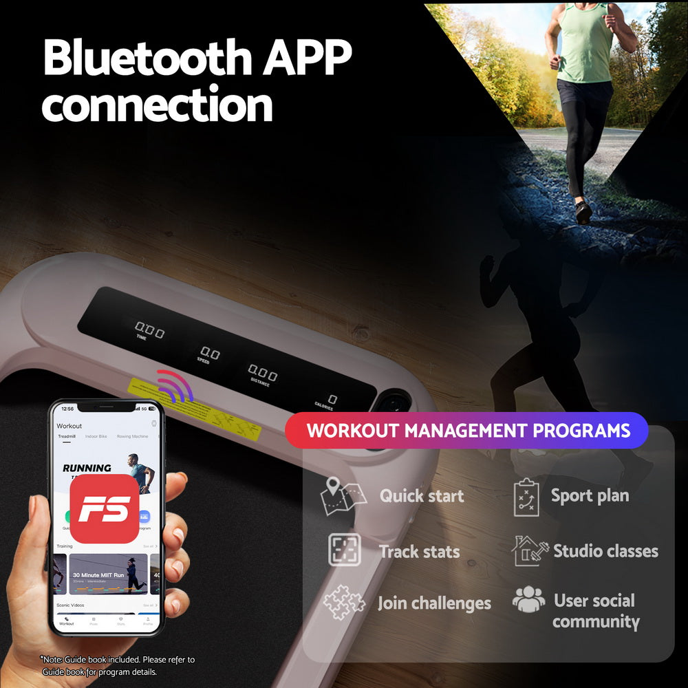 Everfit Treadmill Electric Walking Pad with Incline Under Desk Home Gym Pink