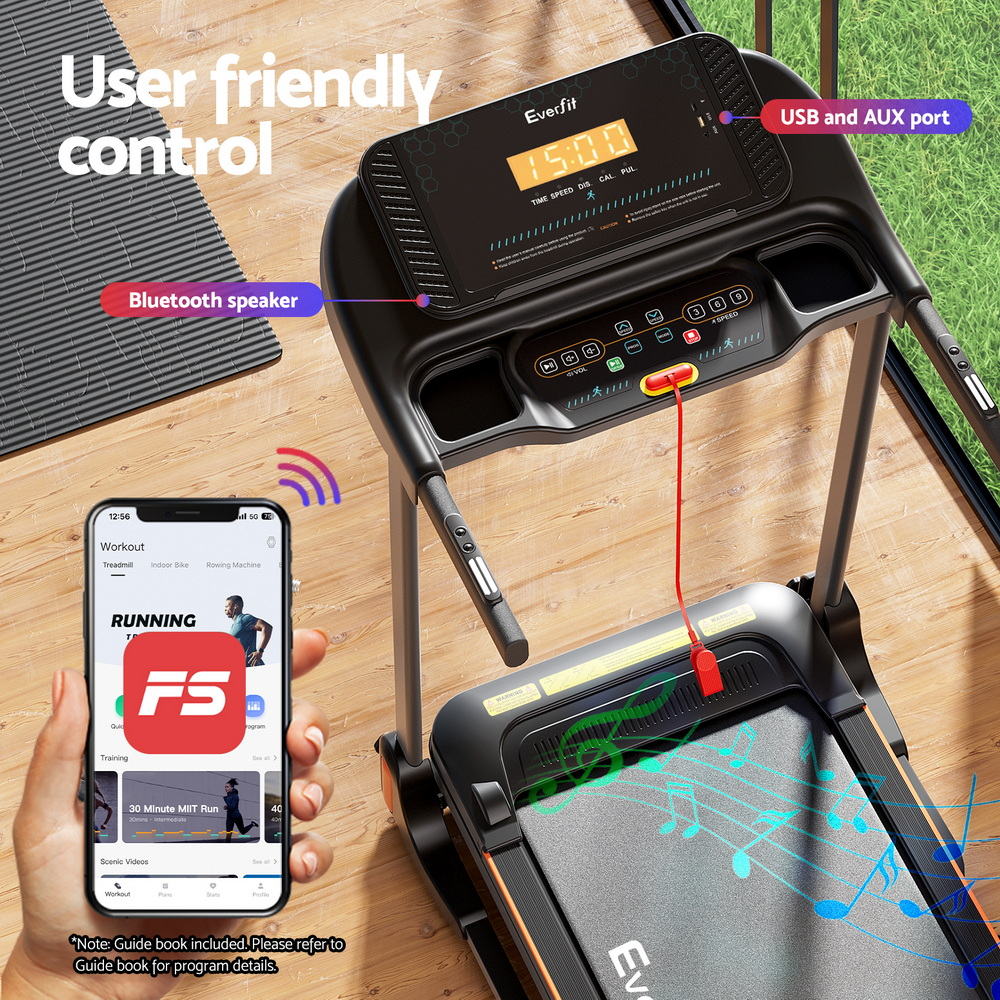 Everfit Treadmill Electric Home Gym Fitness Exercise Equipment Incline 390mm