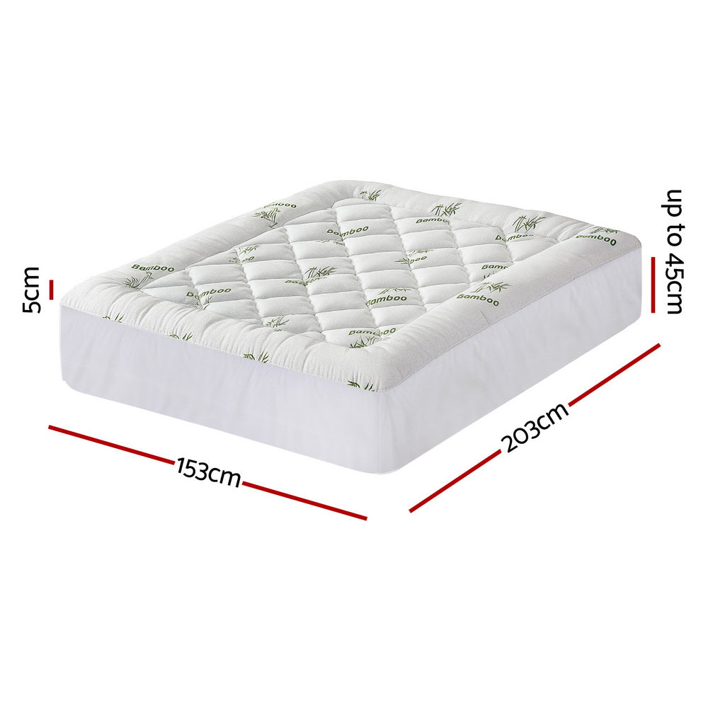 Giselle Mattress Topper 5cm Pillowtop toppers Bamboo Queen
