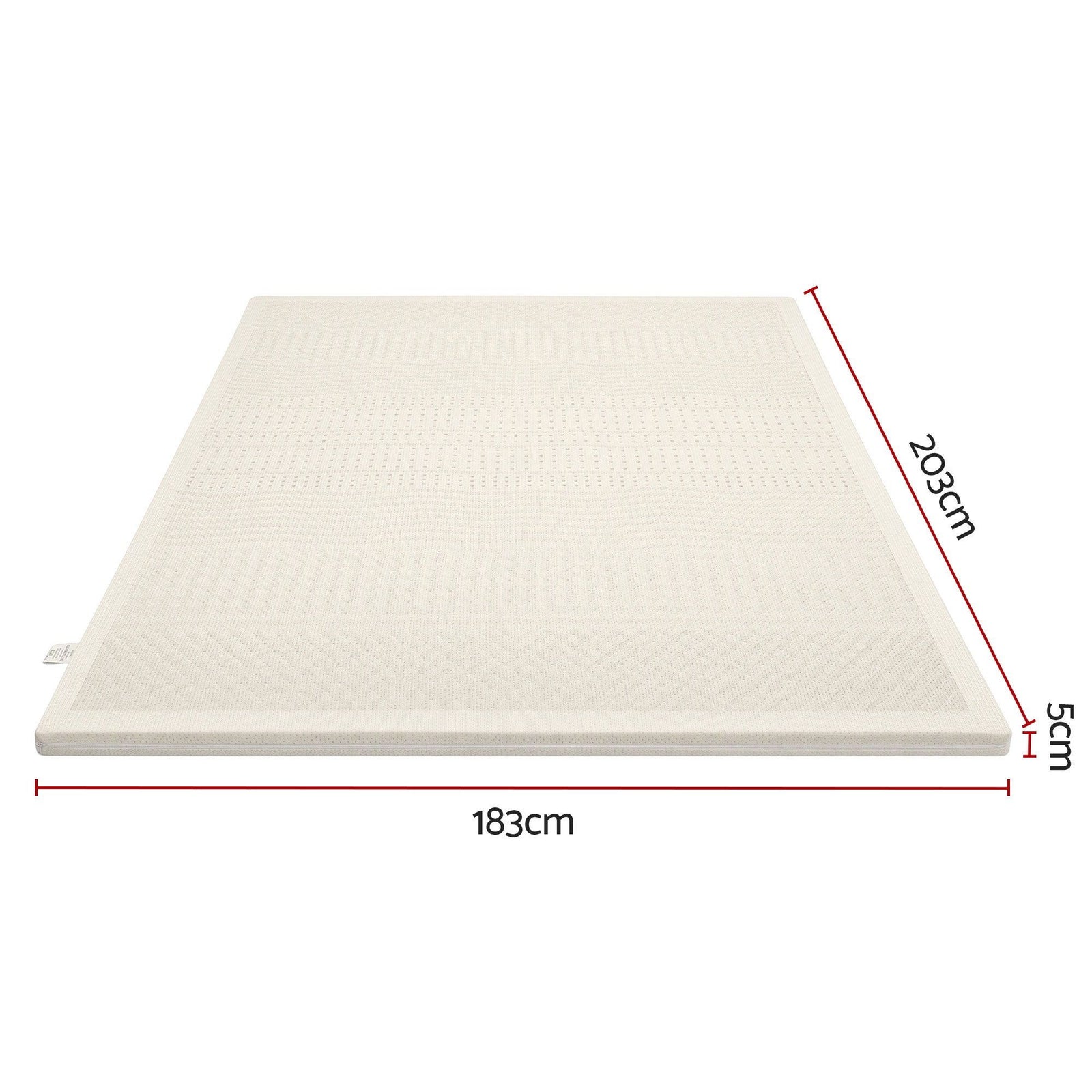 Giselle Bedding King Latex Mattress Topper 7-Zone Natural Latex Core Breathable 5cm