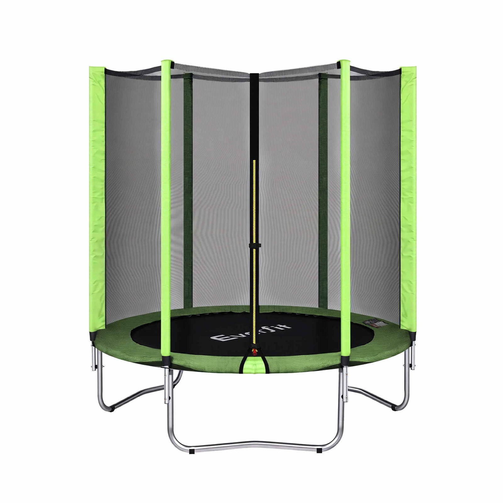 Everfit 6FT Kids Trampoline Round Rebounder with Enclosure Net Green