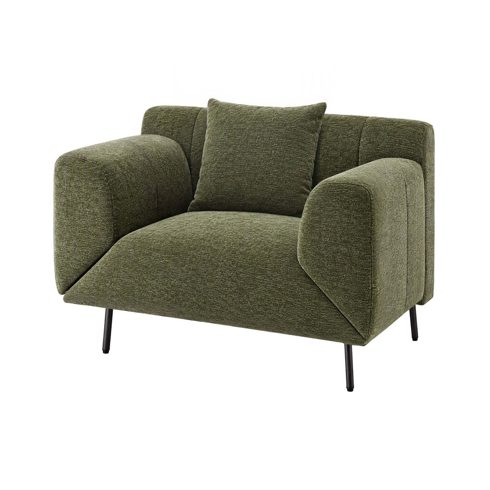 Artiss Armchair 3-in-1 Convertible Chenille Lounger and Daybed Green
