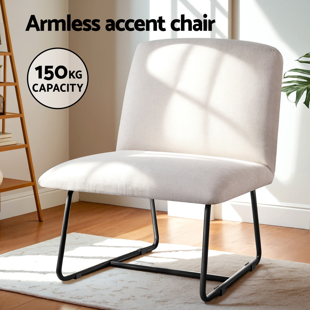 Artiss Accent Chair Armchair Cross Leg Beige