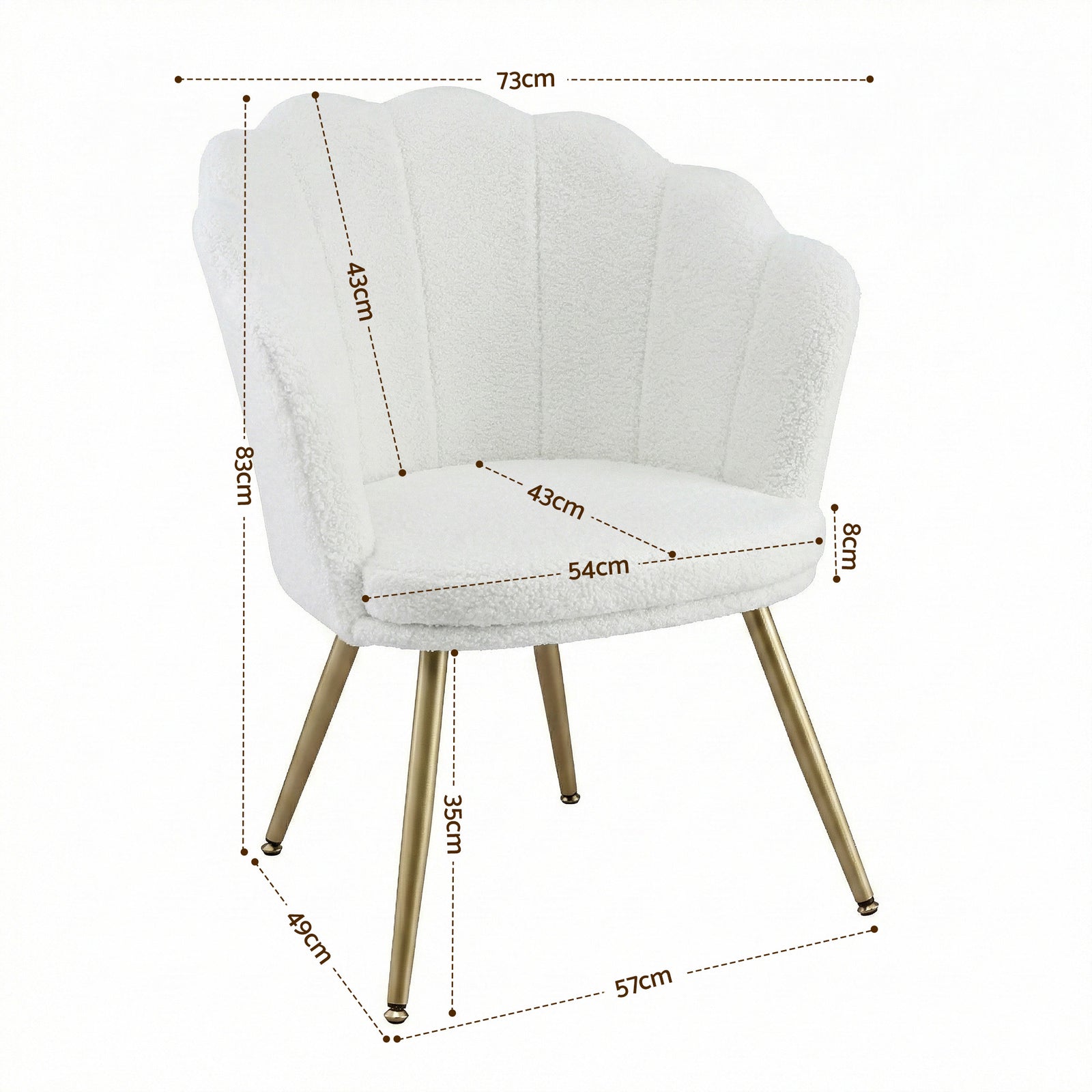 Artiss Armchair Teddy Fleece White Callista