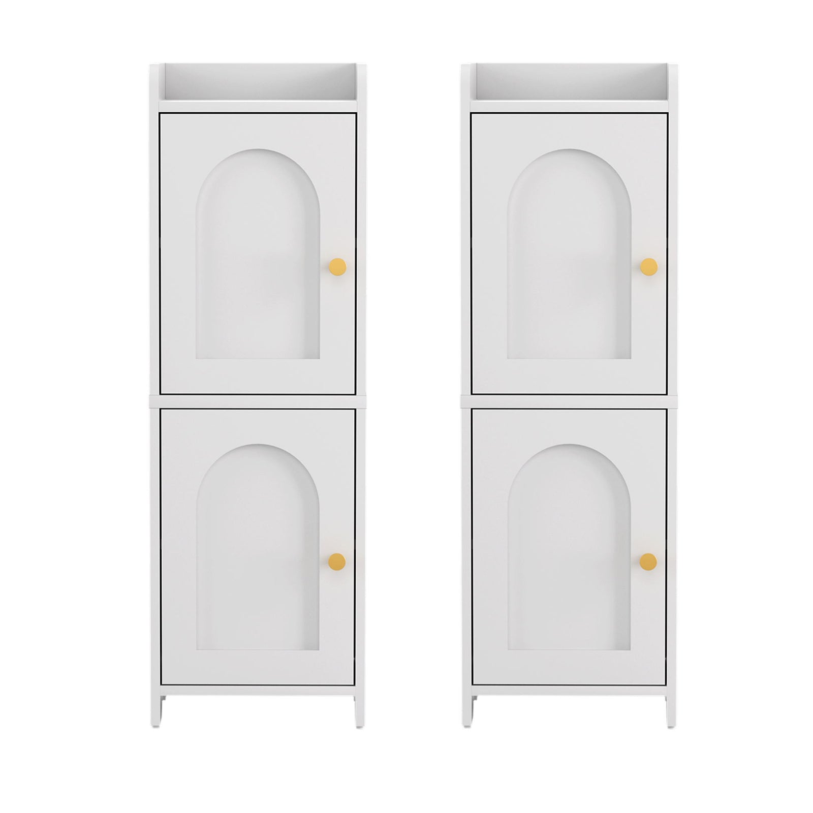 Artiss 2x Bathroom Storage Cabinet 2-Tier Slim Toilet Organizer Adjustable White
