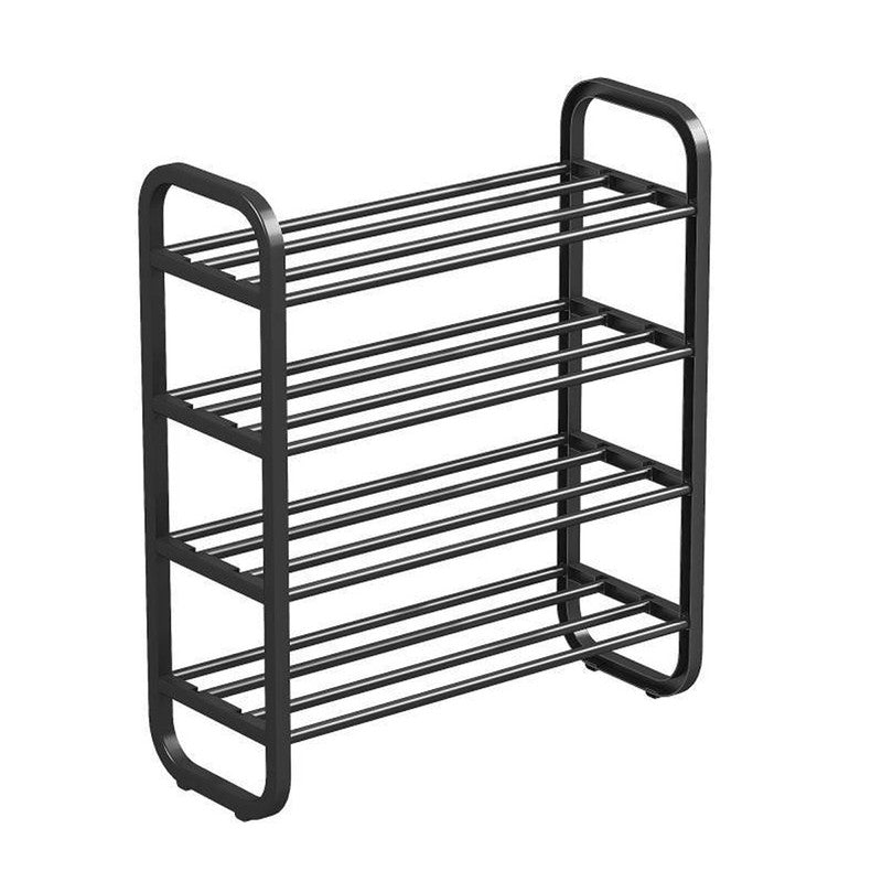 Hivvago 4-Layer Shoe Rack – Compact Steel Frame Organizer for Entryway, Black
