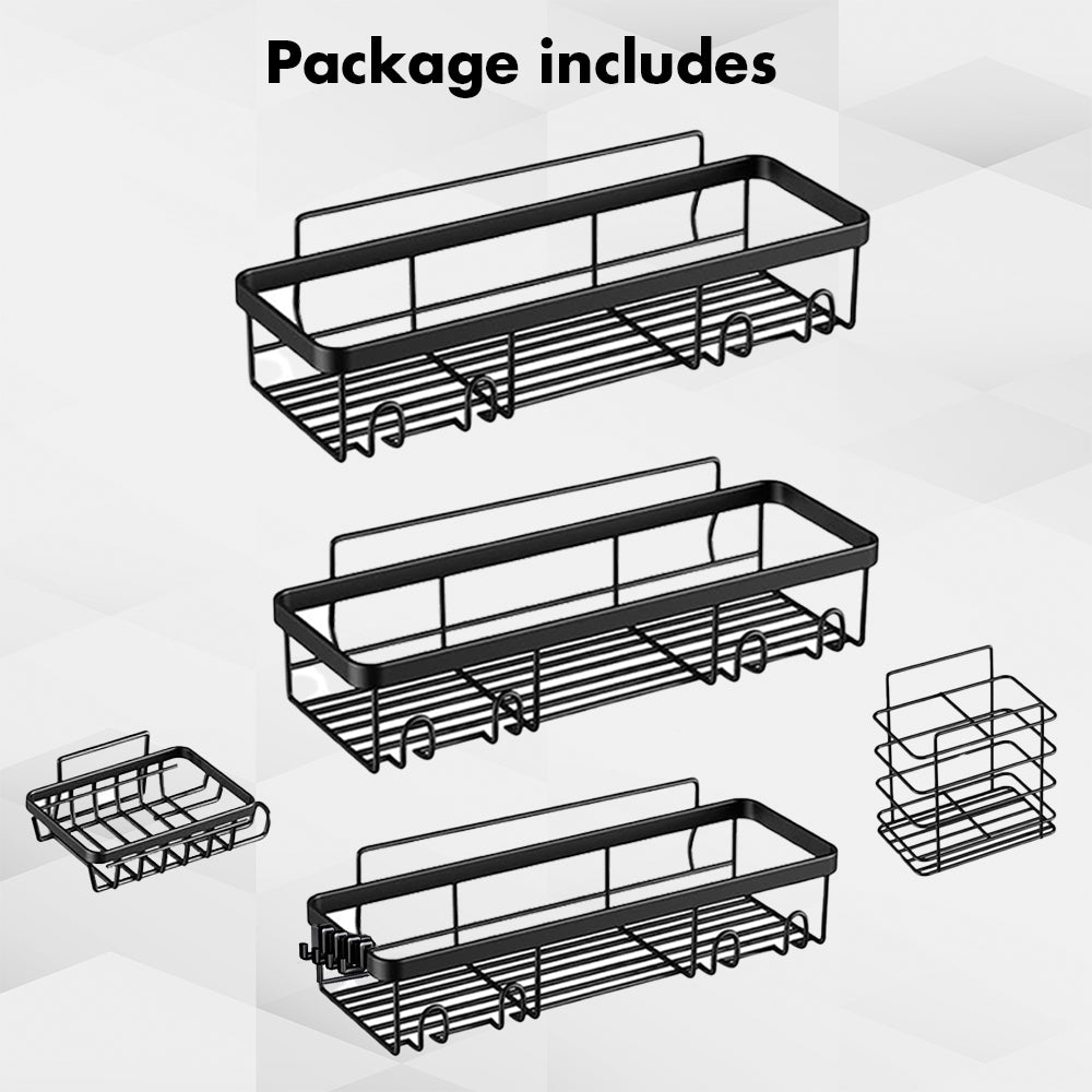 Hivvago Stainless Steel Bathroom Organizer with Adhesive Shelves