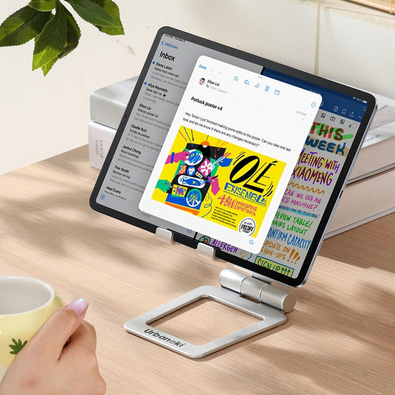 Urbanoki Portable Phone Tablet Stand Dual Folding Desk Travel Cradle Dock