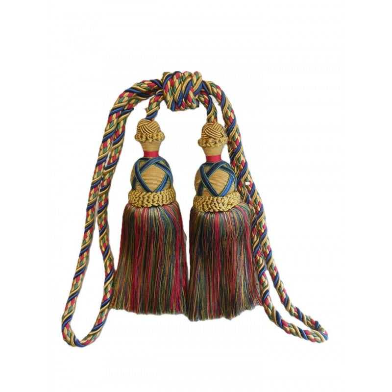 Multi Coloured Double Tassel Curtain Tieback