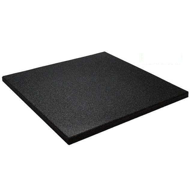 Rubber Gym Mats - Plain Black (15mmx1mx1m)