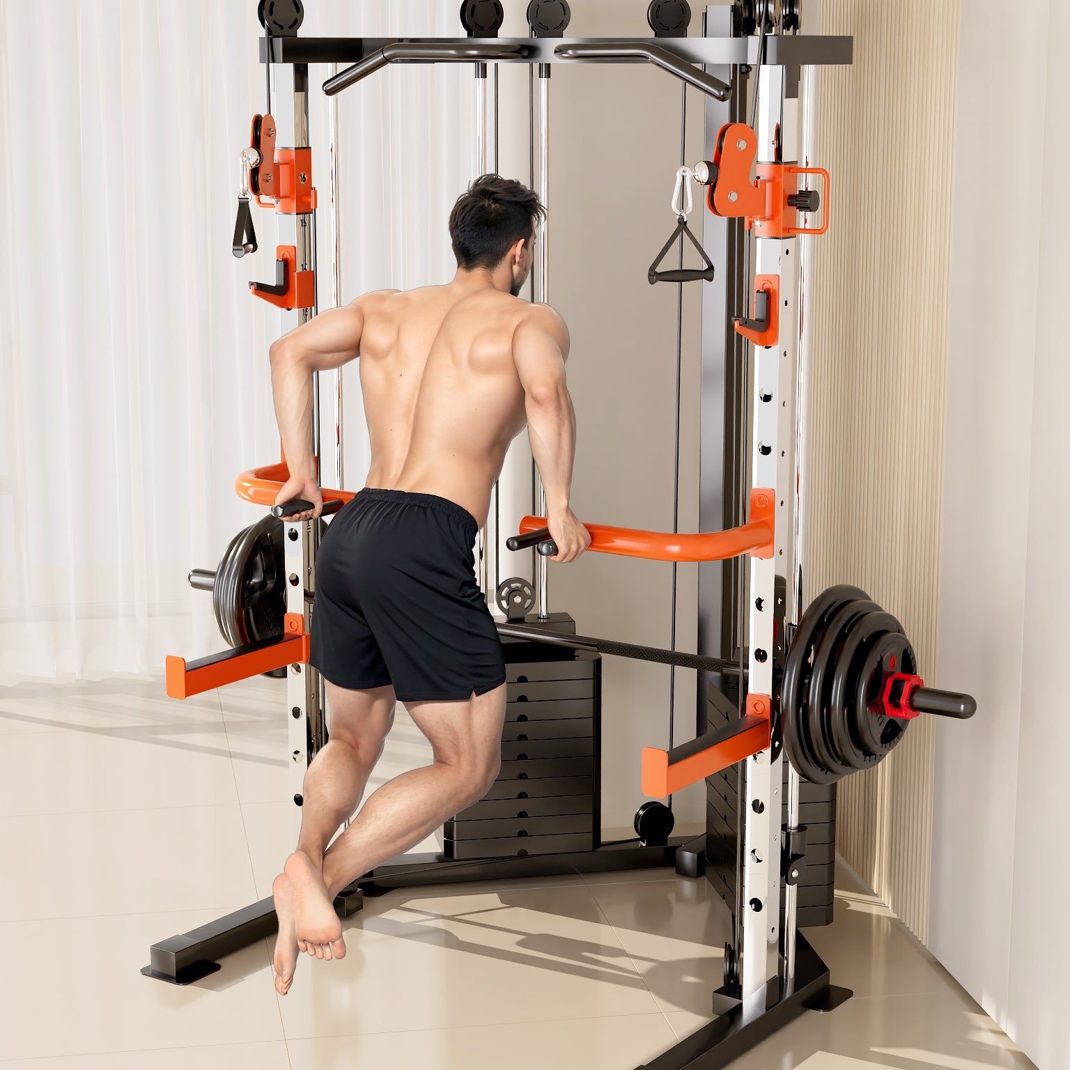 SmartFit C3 Max multi functional trainer smith machine with 130kgs pin loaded weights Machine with attachment