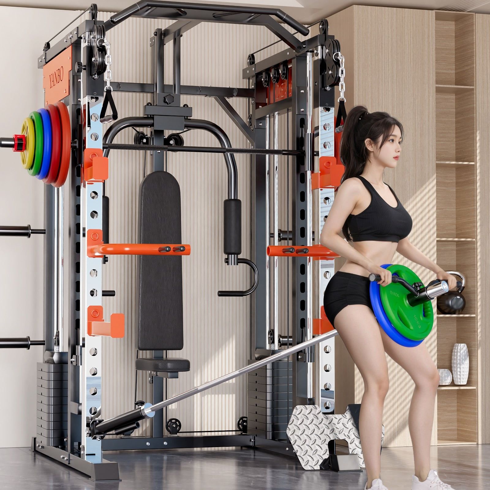 130kgs pin loaded SmartFit M1 Ultra Leg Press and Chest Fly Multi Functional Training Smith Machine Home Gym