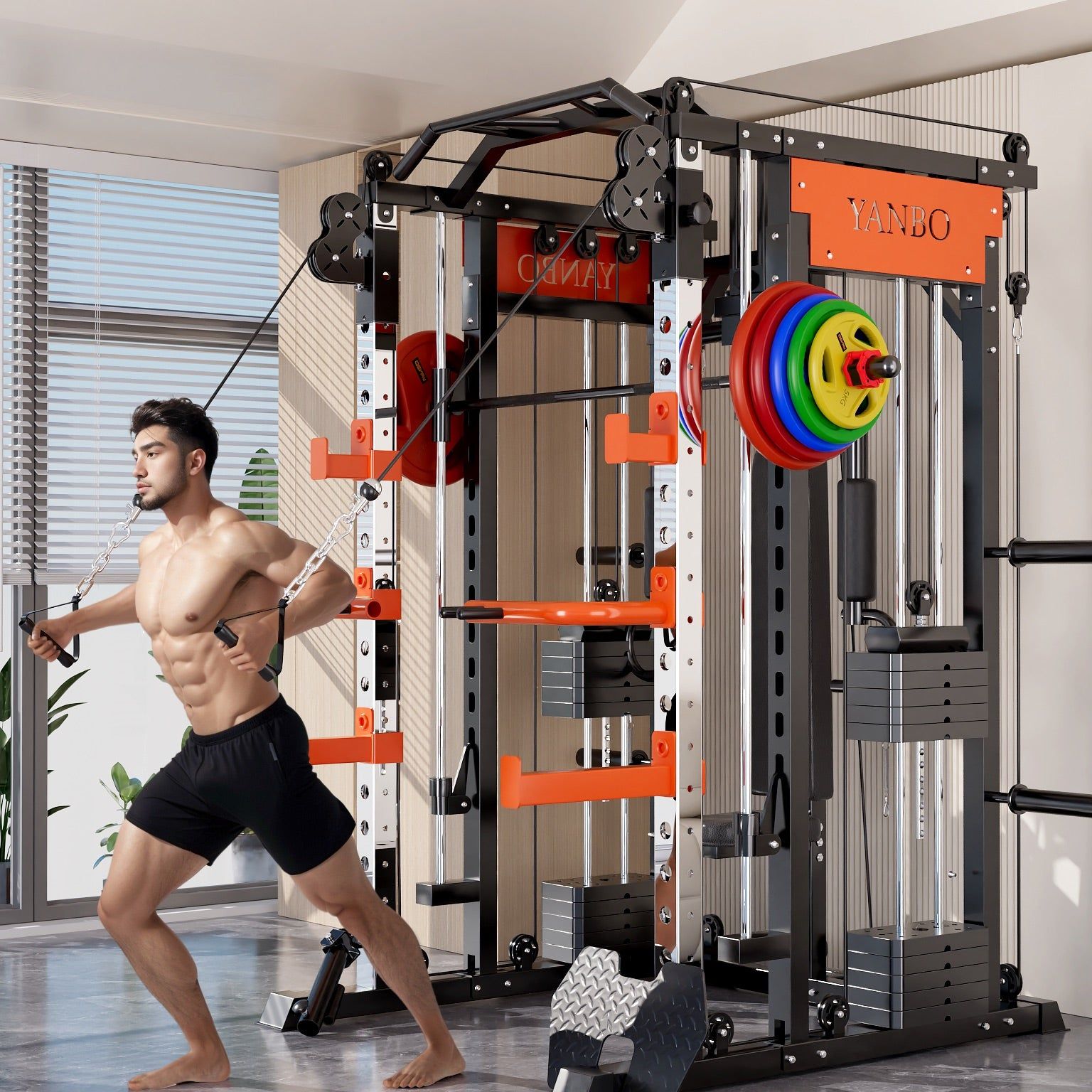 130kgs pin loaded SmartFit M1 Ultra Leg Press and Chest Fly Multi Functional Training Smith Machine Home Gym