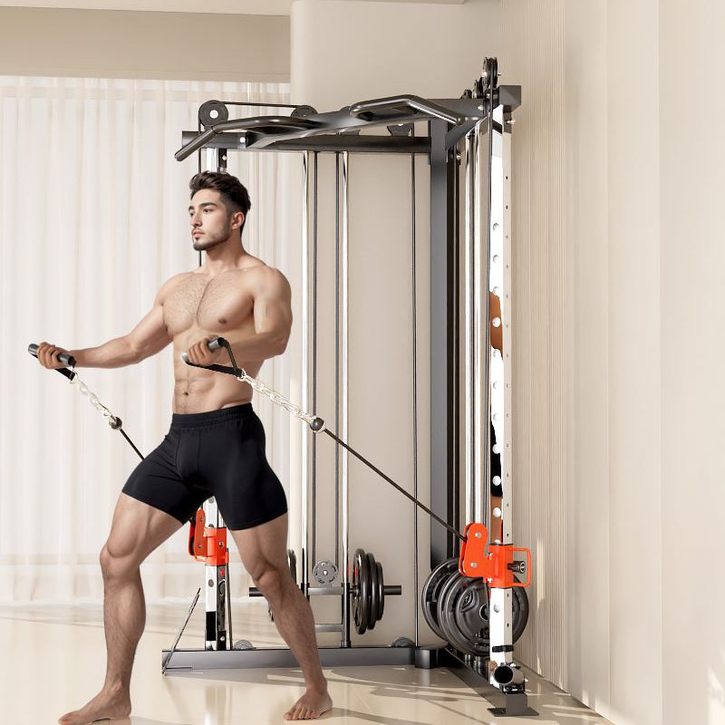 SmartFit C1 Max Multi Functional Cable Crossover Station 130kgs Pin Loaded Machine + Multi Func Bench+7Ft Olympic Barbell + 100kgs Weights