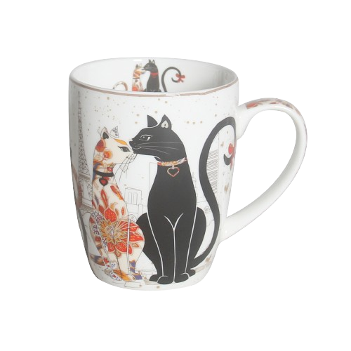 Cat Couple Mug – 400ml Fine Bone China, Gift-Boxed