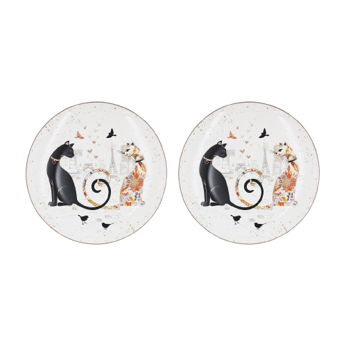 Cat Couple Embossed Entertaining Set