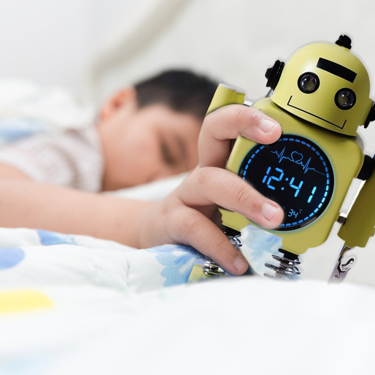 Laser Kids Robot Alarm Clock - Yellow