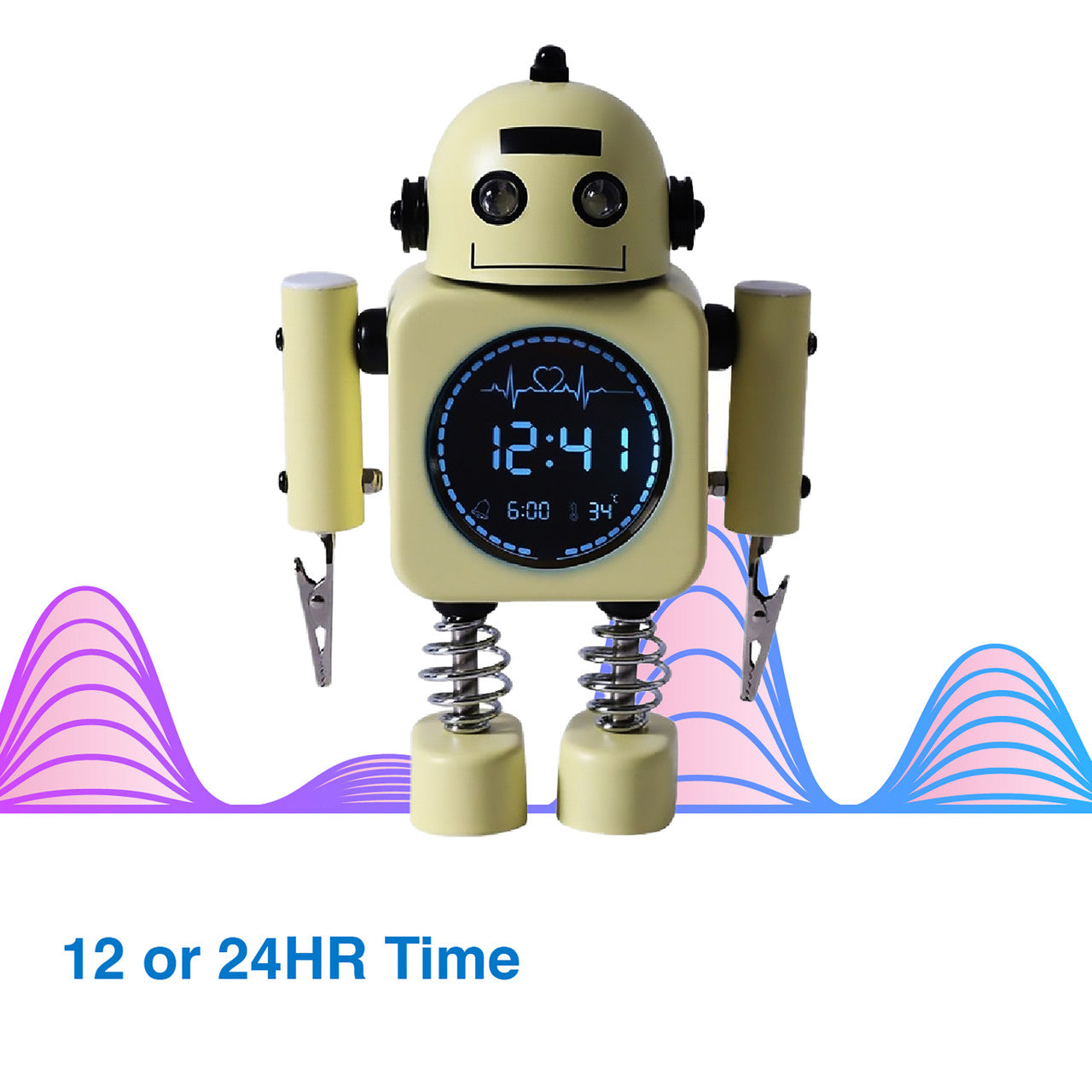 Laser Kids Robot Alarm Clock - Yellow