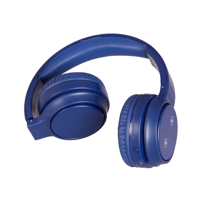 Laser Foldable Bluetooth Headphones with Mic - Navy Blue
