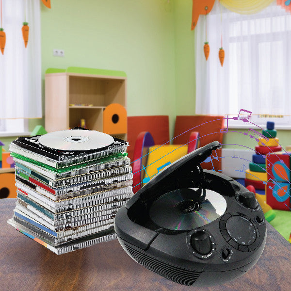 Laser Black Portable CD Boombox with AM/FM Radio