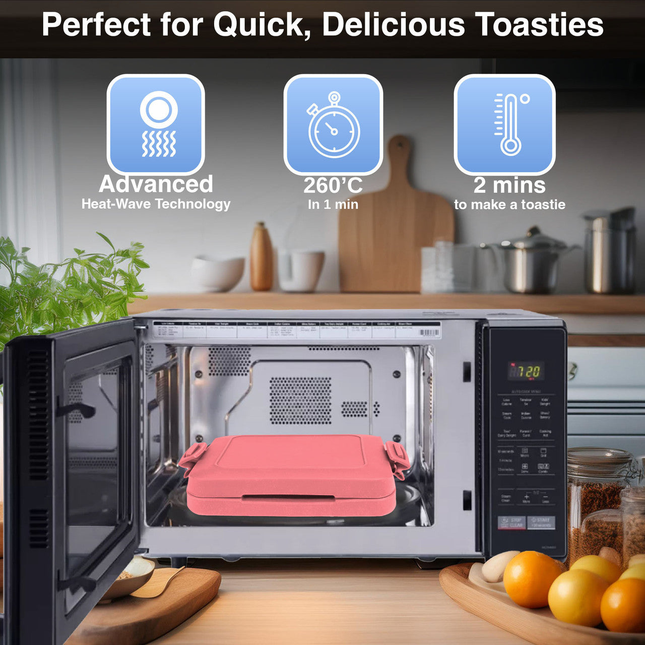 Laser Microwave Toastie Maker Flamingo Pink