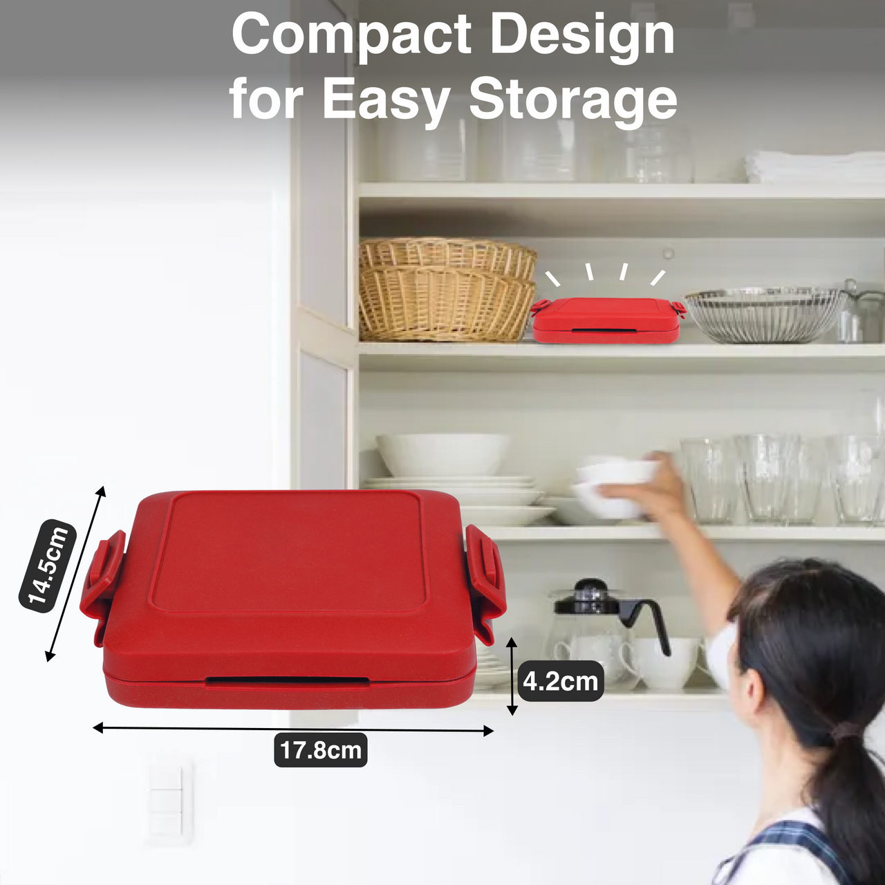 Laser Microwave Toastie Maker with Heatwave Tech Red