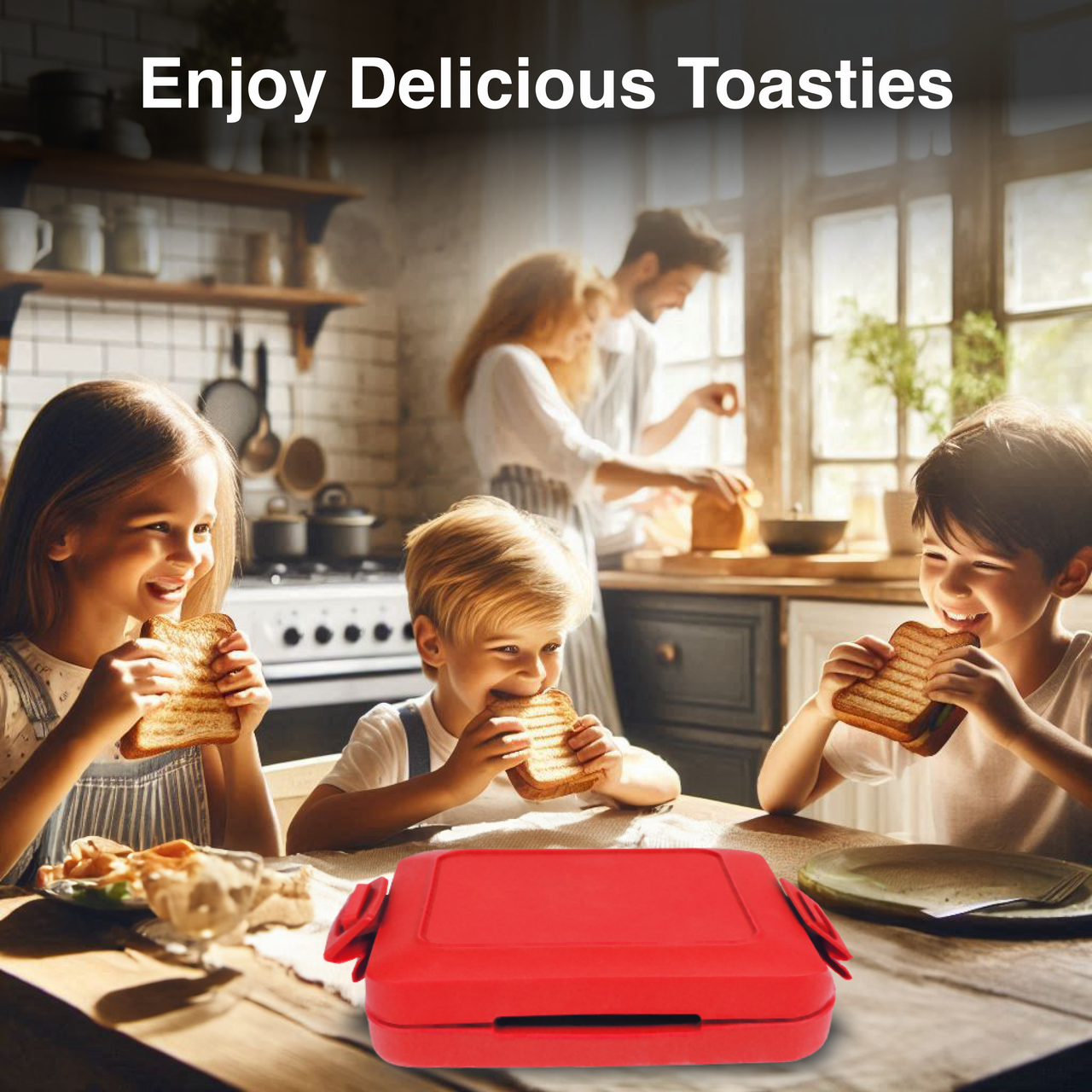 Laser Microwave Toastie Maker with Heatwave Tech Red