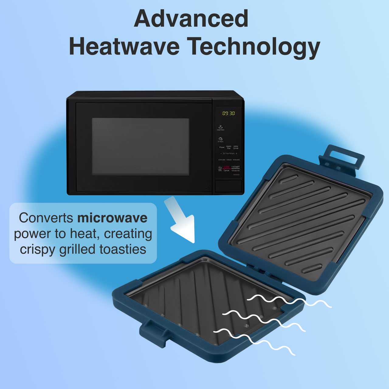 Laser Heatwave Tech Microwave Toastie Maker Blue
