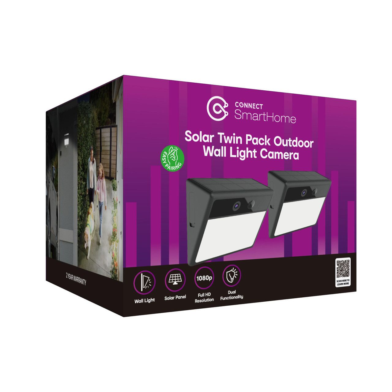 Connect Outdoor Wall Light Camera Twin Pack