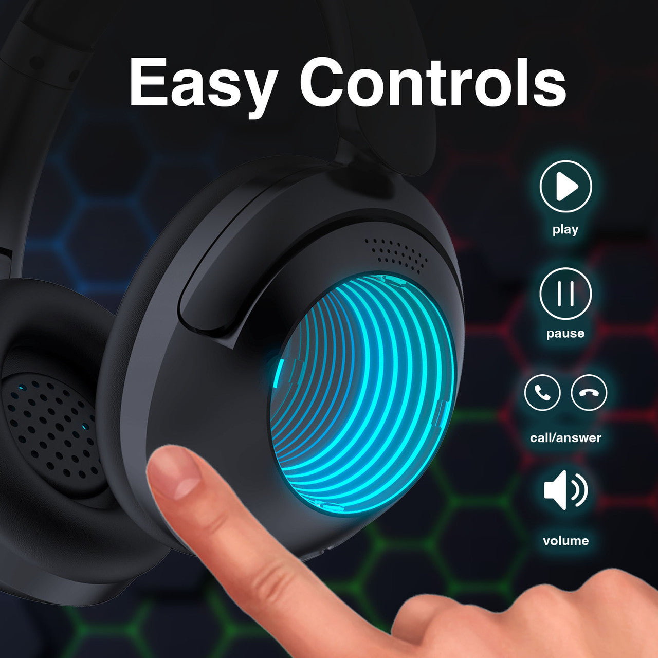 Laser Infinity Light Bluetooth Headphones