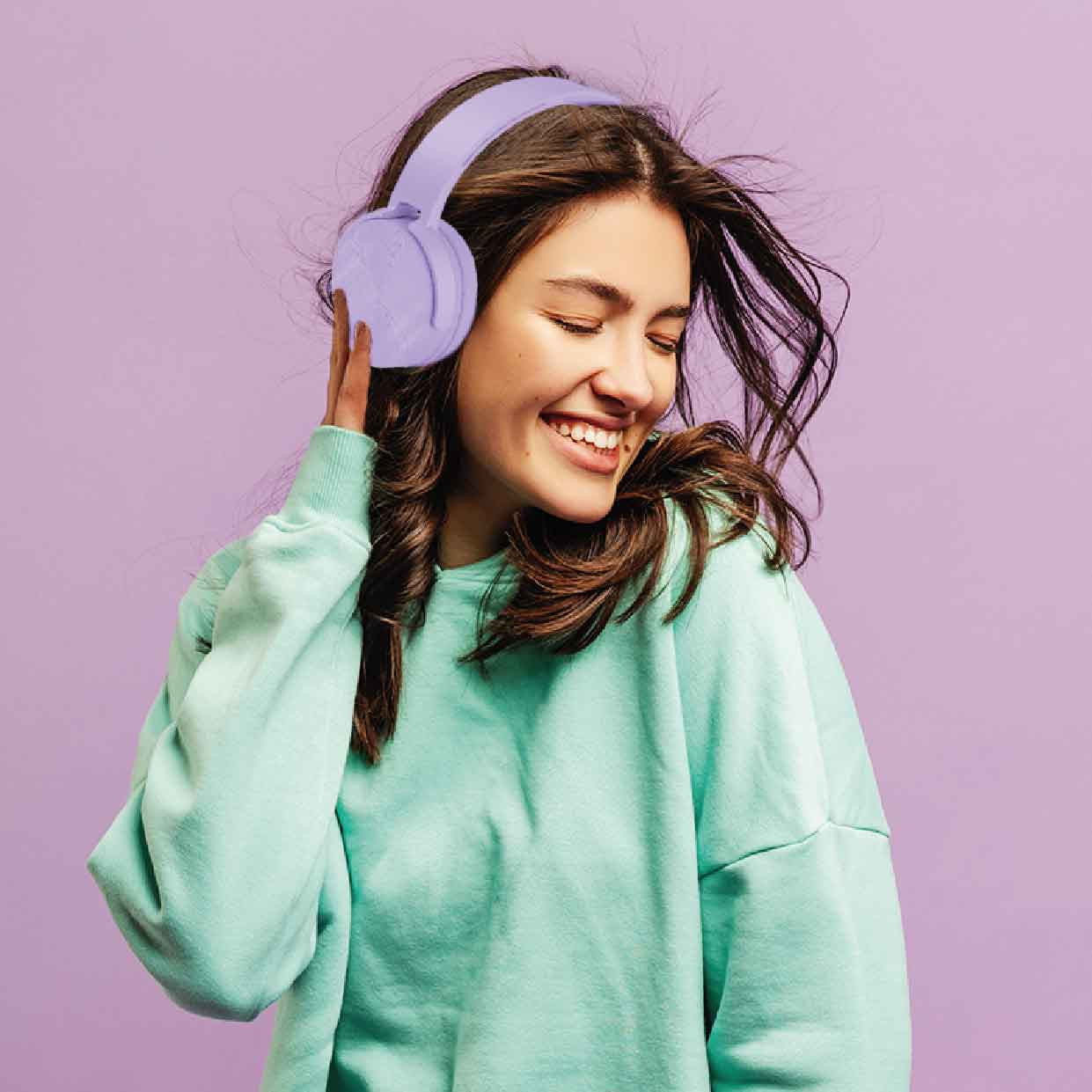 Laser Wireless Foldable Headphones Purple