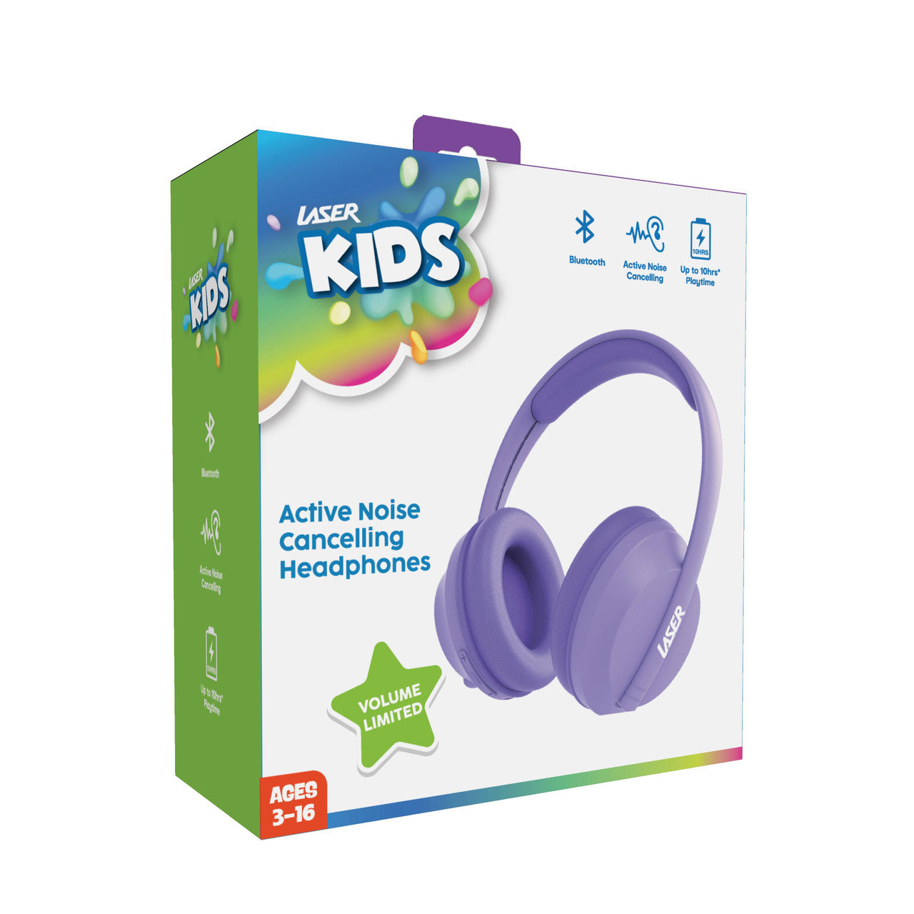 Laser Volume Limited ANC Kids Headphones Lilac