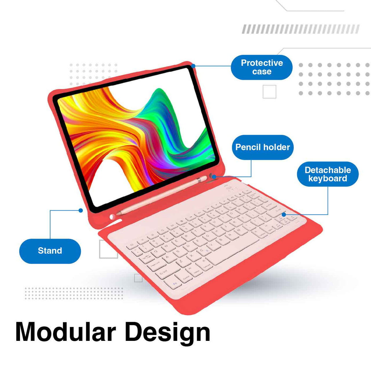 Laser iPad 10.9-inch Wireless Keyboard Case Watermelon