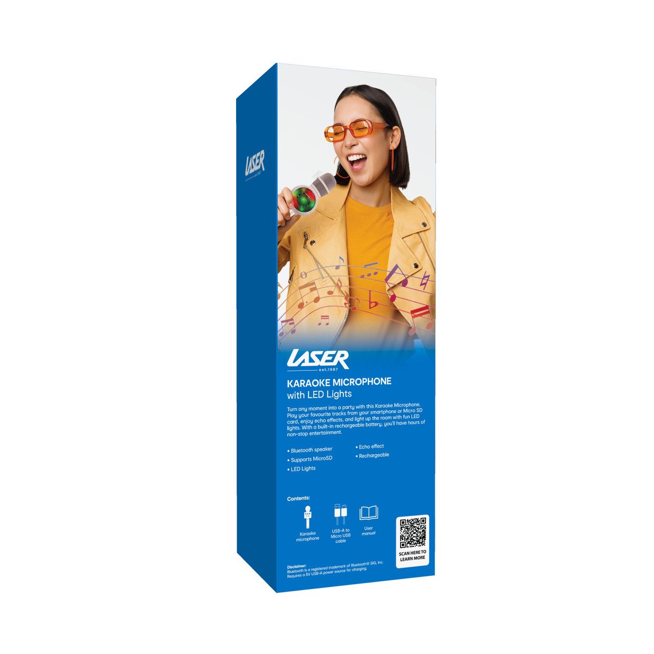 Laser LED Wireless Karaoke Microphone Rose Gold