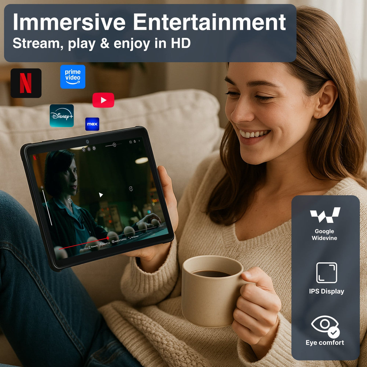 Laser 10 Inch Android Tablet 64GB with Case