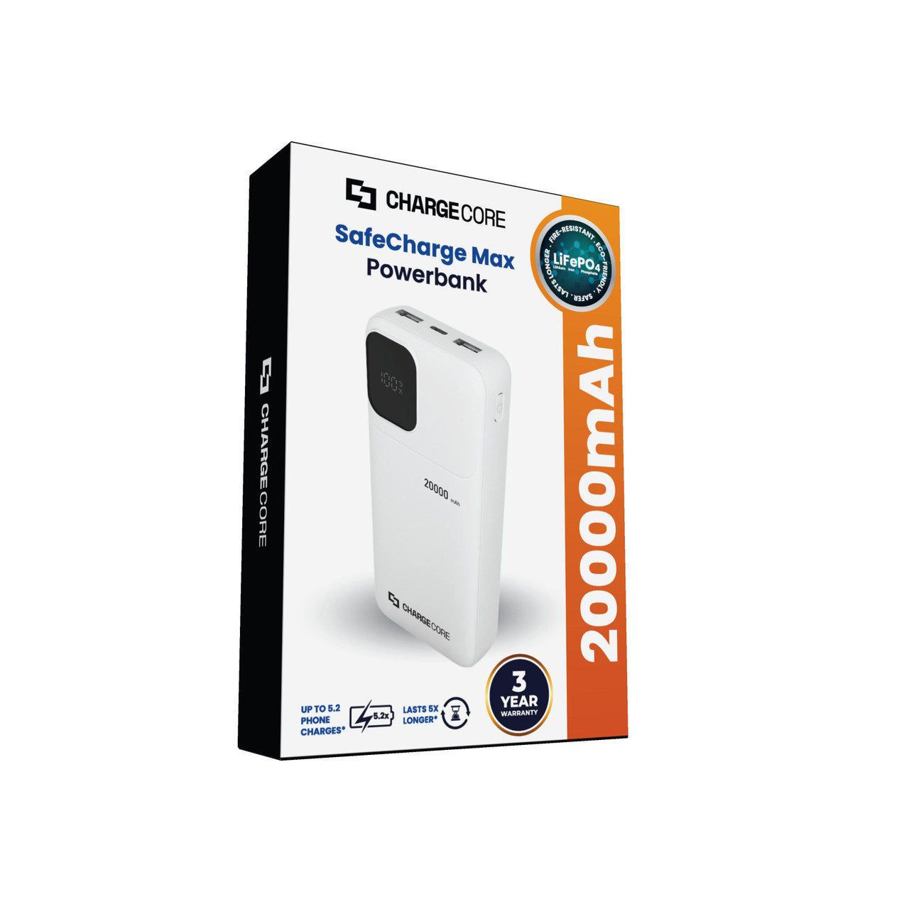 ChargeCore SafeCharge Max 20K - White