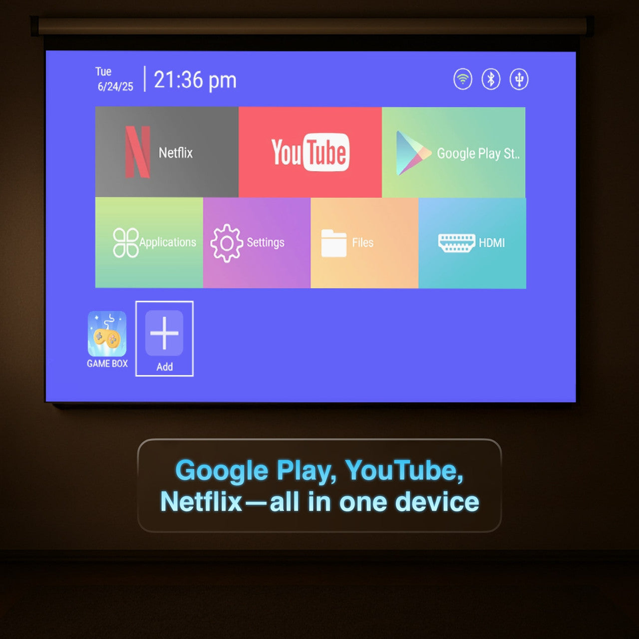 Smart Gaming Projector with 80 Games Dual Controllers