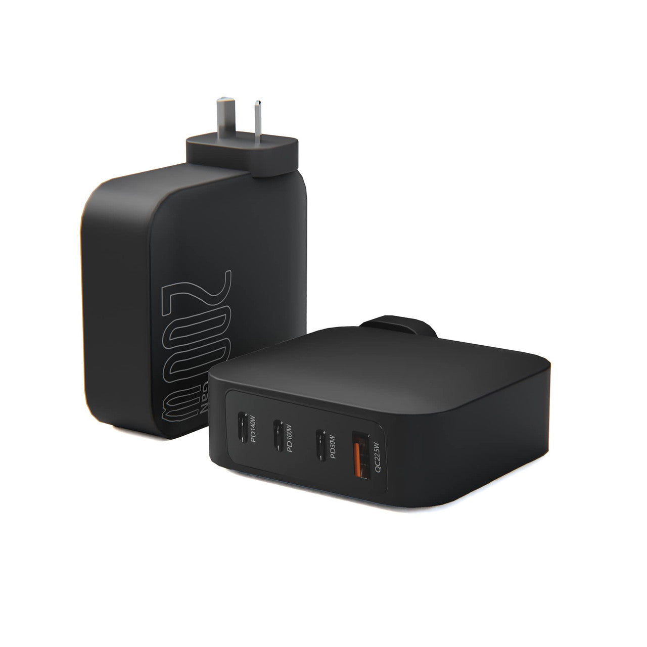 Laser PD3.0 200W GaN Wall Charger Black