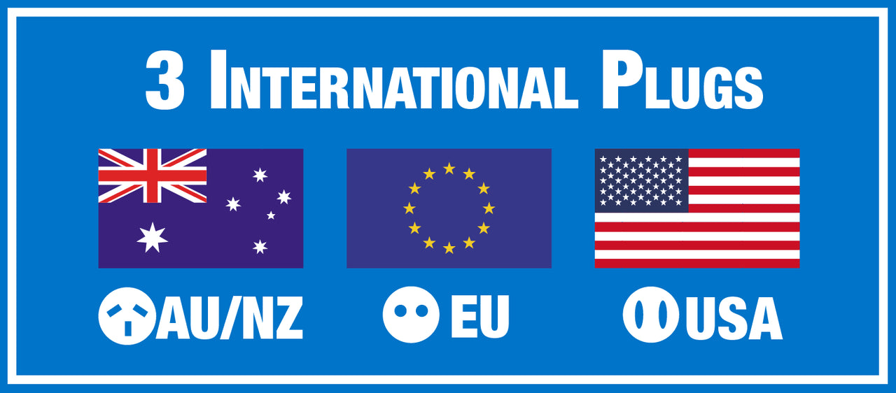 Laser 4-Port USB Travel Charger with Global Adapters