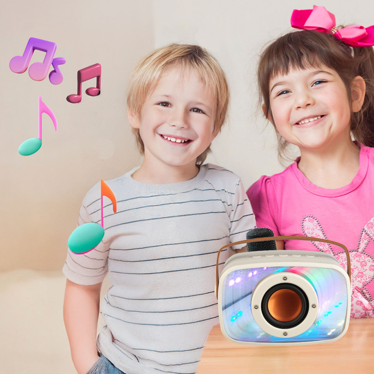 Laser Infinity Karaoke Speaker with Wireless Mic