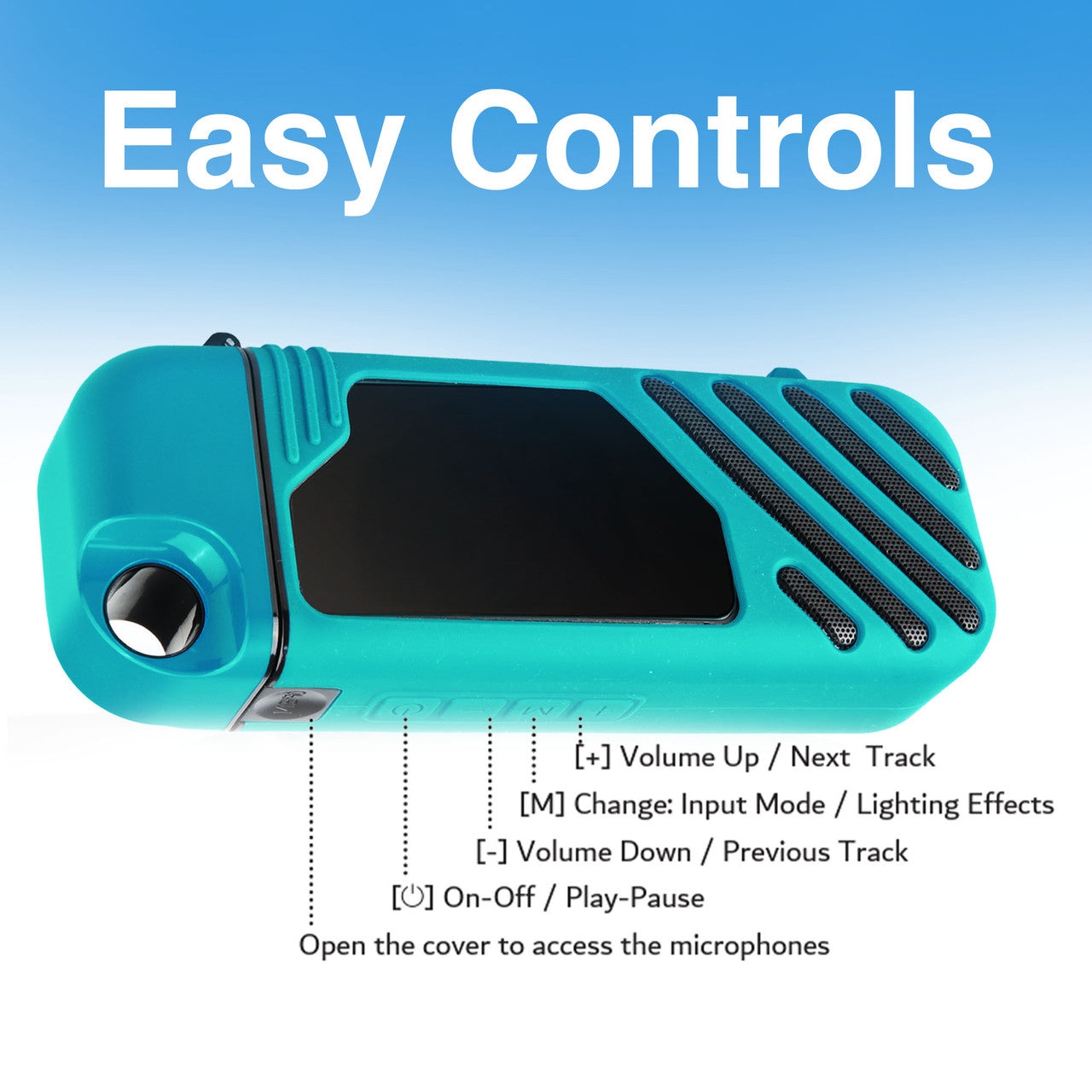 Laser LED Karaoke with 2 Mics Aquatic Awe